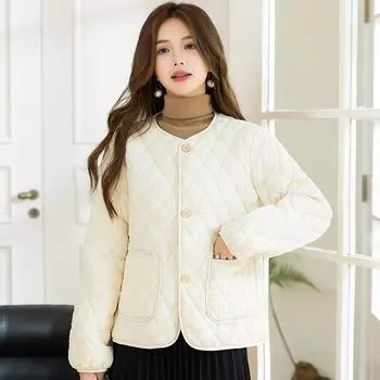 Пальто женское, ранняя зима 2023, новый дизайн, хлопковое пальто с v-образным вырезом, женское короткое M чёрный