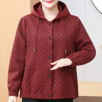 Пальто женское среднего возраста, верхняя одежда больших размеров, элегантная женская куртка, повседневная женская одежда больших размеров 2XL красный