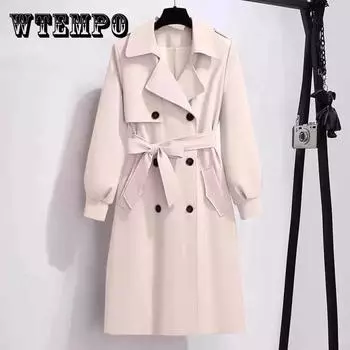 Пальто женское средней длины, осеннее и зимнее шерстяное свободное и тонкое популярное шерстяное пальто длиной выше колена XL чёрный