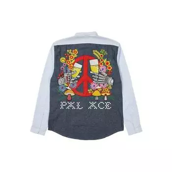 Palace Рубашка с длинным рукавом и принтом в стиле антивоенного искусства, унисекс, серая, P20SHT025 L