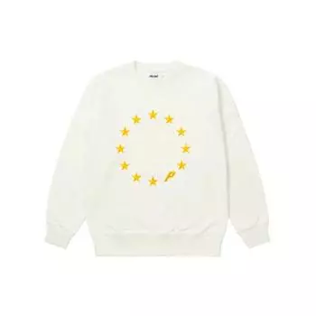 Palace Свитшот Eu-Don с круглым вырезом и принтом «Звезда вокруг», унисекс, молочно-белый, P21CS053 S