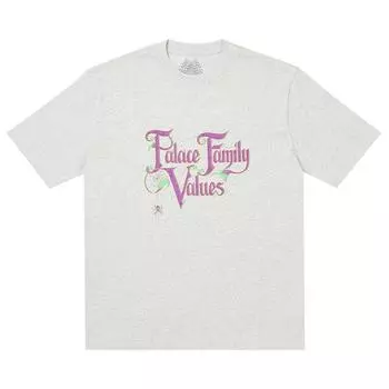 Palace Футболка Family Values серая меланжевая унисекс-топы P25TS322 M