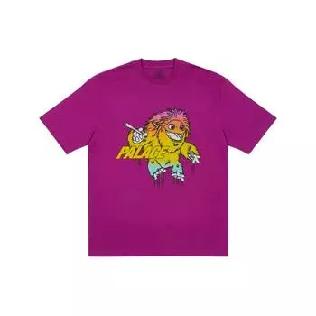 Palace Футболка FW21 с принтом «мультяшный персонаж», с круглым вырезом, короткими рукавами, унисекс, топы фиолетового цвета PAL-FW21-432 S