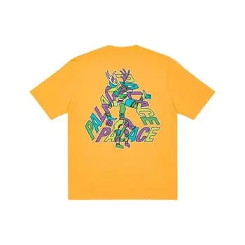 Palace Футболка FW21 Ultimo Series B-Sans, светло-оранжевый треугольный логотип с принтом, круглый вырез, короткий рукав, футболка унисекс P21TS006 S