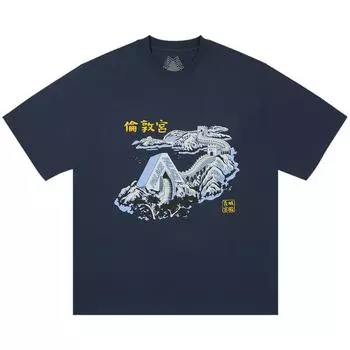 Palace Футболка Great Wall Of Tri-Na Navy Unisex Tops Blue P27TS066 XL