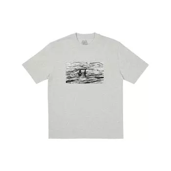Palace Футболка Nessie серая меланжевая унисекс-топы P25TS047 S