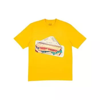 Palace Футболка Plow Mans с рисунком цитрусовых треугольников и сэндвичей, футболка с коротким рукавом, унисекс, желтая PAL-SS18-066 S