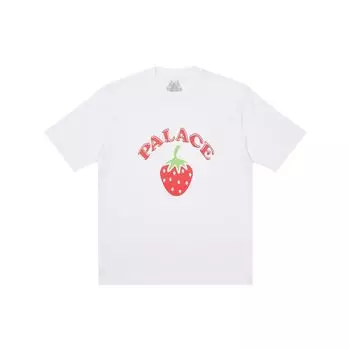 Palace Футболка с фруктовым буквенным принтом, круглым вырезом и короткими рукавами, топы унисекс, белая P22TS036 XL