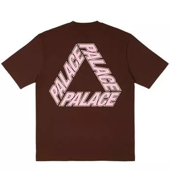 Palace Футболка с контуром P-3, красивые коричневые топы унисекс P26TS192 L