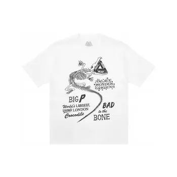 Palace Футболка с коротким рукавом и принтом в виде крокодиловой кости серии Ultimo, белая футболка унисекс PLA-FW22-246 L