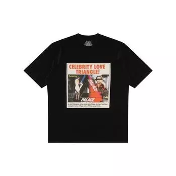 Palace Футболка с короткими рукавами и принтом на обложке журнала Love Triangle, топы унисекс, черный P17TS090T M