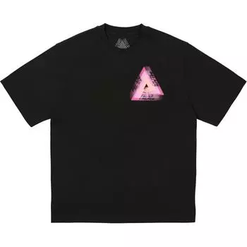 Palace Футболка с трехцветным принтом, черная, унисекс, топы P27TS298 2XL