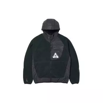 Palace FW19 флисовая светящаяся куртка Polartec с капюшоном унисекс, черная PAL-FW19-019 XL