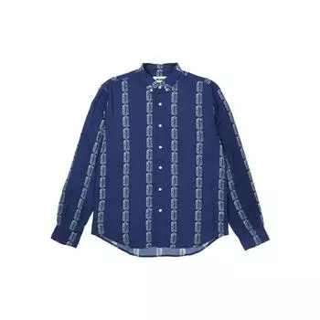 Palace FW21 Рубашка Razor Sharo с длинным рукавом и узором «цепочка» Рубашки унисекс Синие P21SHT007 L