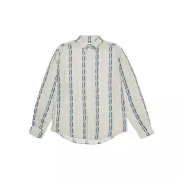 Palace FW21 Рубашка Razor Sharo с длинным рукавом и узором «цепочка» Рубашки унисекс Белые P21SHT008 L