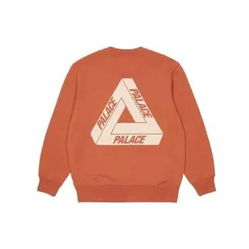 Palace FW21 Толстовка Slub с круглым вырезом и треугольным принтом Толстовка унисекс Оранжевая P21CS070 S