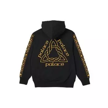Palace FW21 Толстовка Ye Olde с треугольным узором и топами унисекс с принтом логотипа, черная P21HD028 L