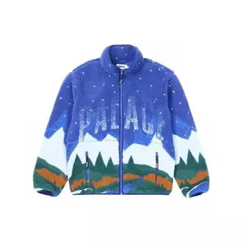 Palace FW22 Ultimo Series Логотип с принтом в стиле пэчворк Цветные блоки Куртка из овечьей кожи Куртка унисекс Синяя P23JK189-2 M