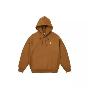 Palace X Carhartt WIP FW23 Совместная классическая однотонная толстовка с капюшоном Chase Series с вышитым логотипом и шнурком, унисекс, хаки I033560-KHAKI XL