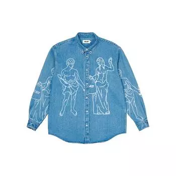 Palace Londinium Рубашка Stone Wash Топы унисекс Синие P22SHT087 L