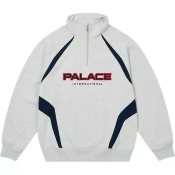 Palace Международные унисекс топы на молнии 1/4, серый меланж P27CS216 M