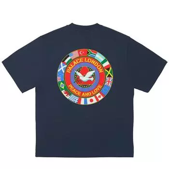 Palace Nations T-Shirt Navy Unisex Tops Blue P27TS052 XL