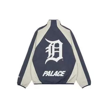 Palace, New Era Palace x New Era Detroit Tigers Спортивный топ с воротником-стойкой и длинными рукавами Верхняя одежда унисекс Темно-серый P21DNSS001 S