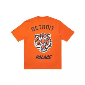 Palace New Era Palace X New Era Detroit Tigers Футболка с короткими рукавами и принтом логотипа унисекс Топы унисекс оранжевого цвета P21DNTS004 XL