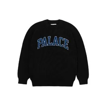 Palace Осенняя серия Collegiate Logo свитер с круглым вырезом унисекс топы черный P20KW029 S