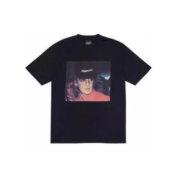 Palace Военнопленный. Футболка с короткими рукавами и принтом принцессы Дианы, унисекс, черный цвет P13TS056 XL