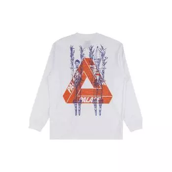 Palace Пара футболок с длинными рукавами и рисунком хиппи, топы унисекс, белые P17LS017T L