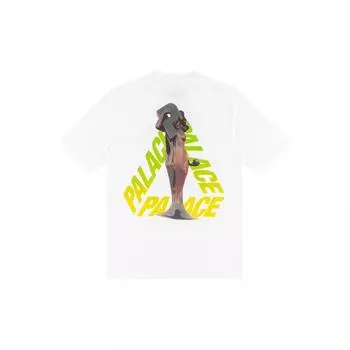 Palace Rolls P3 Футболка унисекс с градиентным треугольником и логотипом с короткими рукавами, белая P17TS130T S