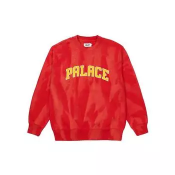Palace Спортивная толстовка с круглым вырезом и надписью Try-Dye, унисекс, красная толстовка P20CS015 M