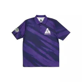 Palace SS21 X AMG Рубашка-поло с короткими рукавами и треугольным логотипом AMG Футболки унисекс Фиолетовый P20AMGES002 M