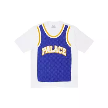 Palace SS22 Баскетбольный жилет с принтом, футболка с короткими рукавами и круглым вырезом, топы унисекс, белые PSSTS440 XL