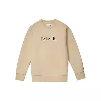 Palace SS22 Сплошной цветной свитшот с круглым вырезом и принтом логотипа, топы унисекс, пшеница 21663140-100 S