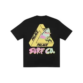 Palace SS22 Tri-Surf Gradient Letter Print Футболка с круглым вырезом и короткими рукавами Топы унисекс Черный P22TS159 S