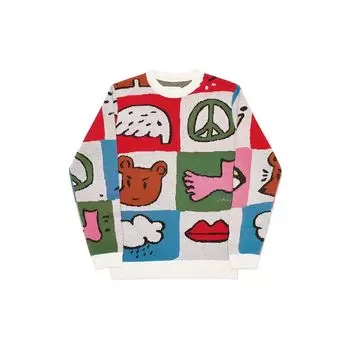 Palace Свитер с рисунком, рекомендуется для подарков. Топы унисекс, белый PAL-SS20-044. S