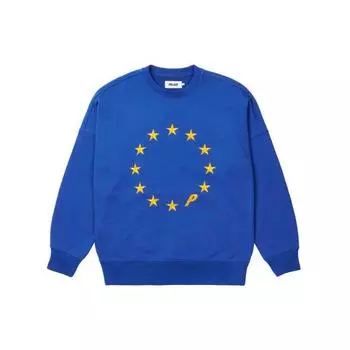 Palace Свитшот Eu-Don с круглым вырезом и принтом звезд, унисекс, синяя толстовка P21CS050 S