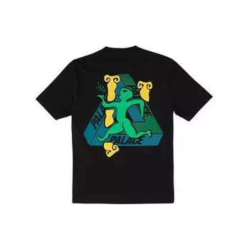 Palace Танцующий мужчина Футболка с короткими рукавами и абстрактным принтом Мужские топы черные P13TS059 M