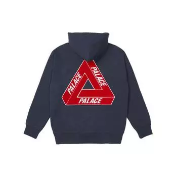Palace Толстовка из три-шенилла с треугольным логотипом на спине, мужская толстовка темно-синего цвета PAL-FW21-307 L