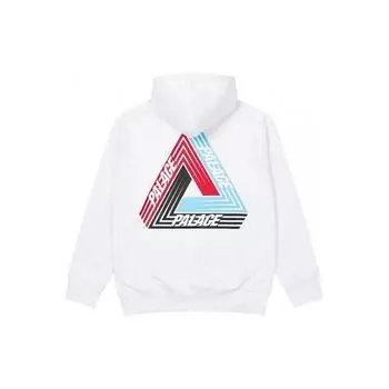 Palace Толстовка с капюшоном и длинным рукавом с треугольным логотипом, топы унисекс, белая P19HD086 S