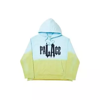 Palace Толстовка с капюшоном La Dye с буквенным узором, унисекс, сине-зеленая P16HD060 L