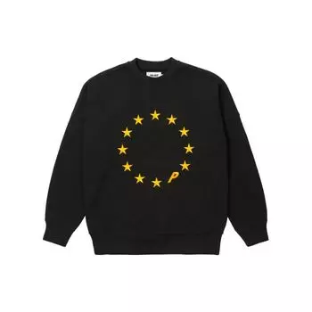 Palace Толстовка с круглым вырезом Eu-don со звездным принтом FW21 Толстовка унисекс, черная P21CS052 L