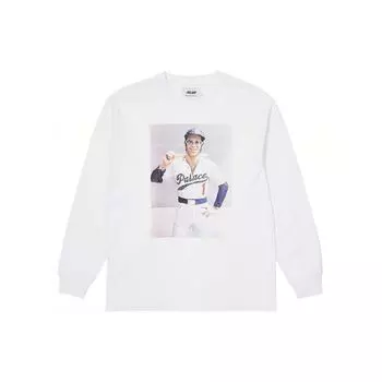 Palace Толстовка с круглым вырезом и принтом персонажа, мужская толстовка белого цвета P21LS050 XL