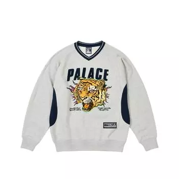 Palace Tora Tora Crew Серый меланж Унисекс Топы P28CS061 L