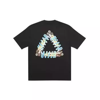 Palace Tri-Ferg Pump Графический принт с короткими рукавами, топы унисекс, черный PAL-SS20-98 S