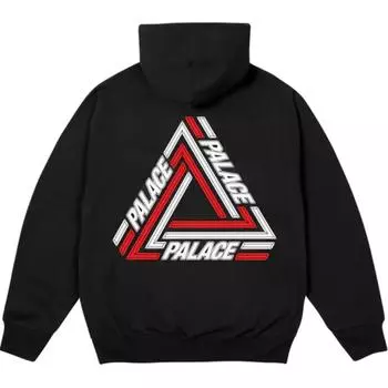 Palace Tri-Line Hood Black Unisex Tops P27CS078 L