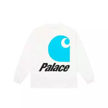 Palace X Carhartt WIP Collaboration FW24 Футболка с длинным рукавом с логотипом унисекс, топы белого цвета I035650-37M-XX S