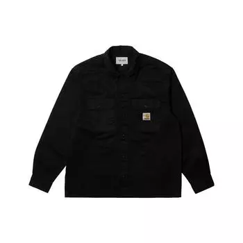 Palace Классическая рубашка на пуговицах с длинными рукавами и двумя карманами X Carhartt WIP, топы унисекс, черные I032721 XL